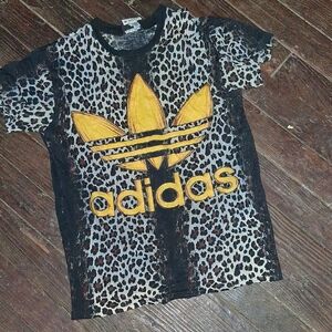 Jeremy Scott x Adidas Leopard Print Tee - Yellow and Black